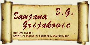 Damjana Grijaković vizit kartica